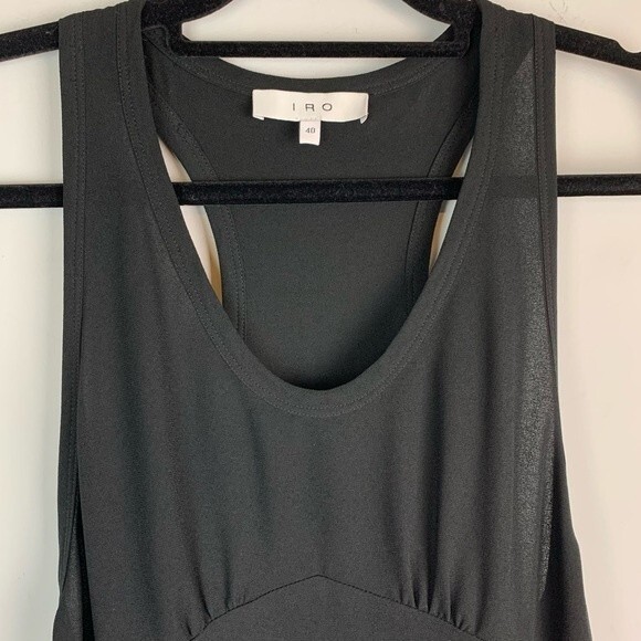 Iro women’s black sleeveless ruffle A-line size 40 US 8 - Picture 3 of 10